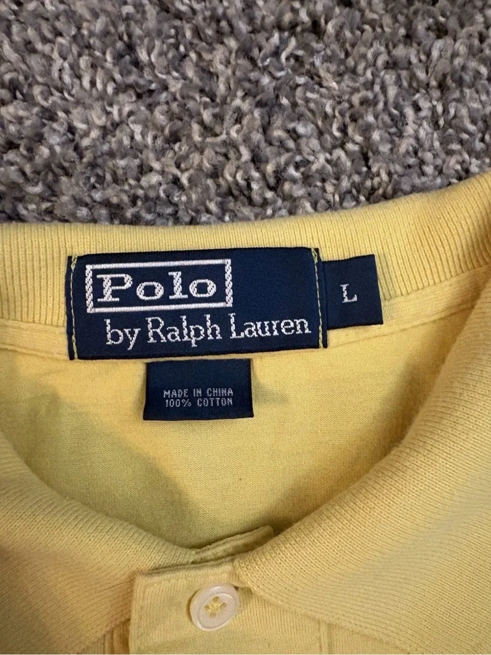 Polo by Ralph Lauren Men's Classic Yellow Polo Shirt - Large